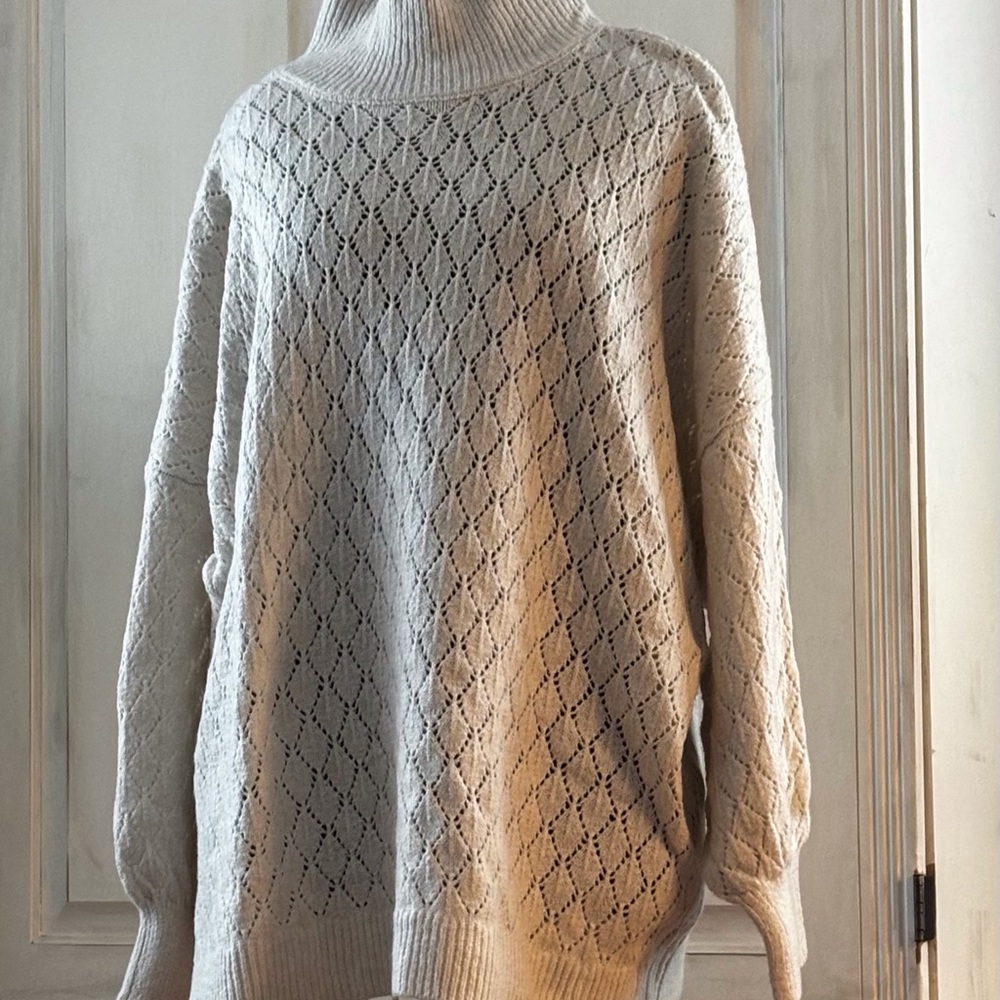 Wonderly Cream Cowl Neck Sweater with Textured Knit